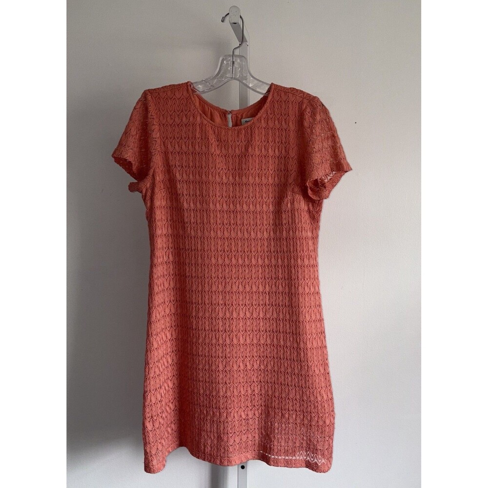 Abercrombie & Fitch Women’s Peach Lace Dress Size Large Cap Sleeve Lined